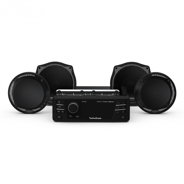 Rockford Fosgate HD9813SGU-STAGE1 1998-2013 Electra Glide Ultra Head Unit + 4 Speaker Kit