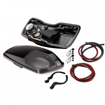 Kicker 2014+ Harley Davidson Bag Lids with 6x9 Speakers and Harness Vivid Black Pair
