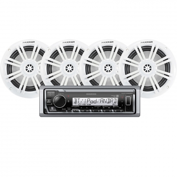 Kenwood KMR-M328BT & 6.5" Kicker KM604 Radio & Speaker Package